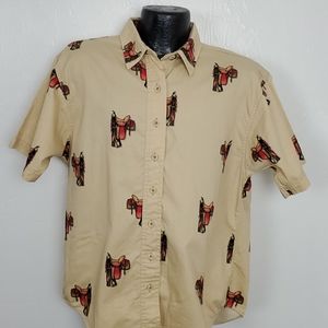 Vintage Barn Fly Authentic design Western men buttons down cotton size L